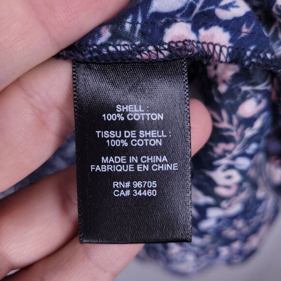 Rebecca Taylor Top Small Navy Floral Keyhole La Vie - Picture 10 of 11